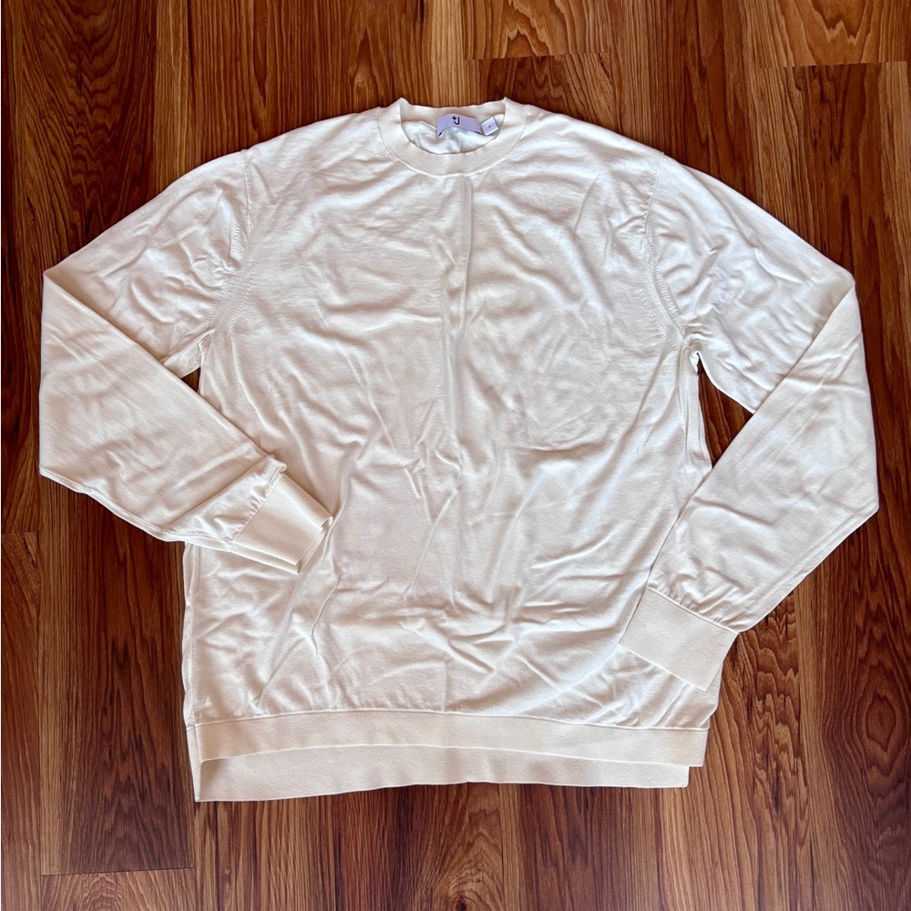 Uniqlo x +J Jil Sander Off-White Cotton Silk Crewneck Sweater